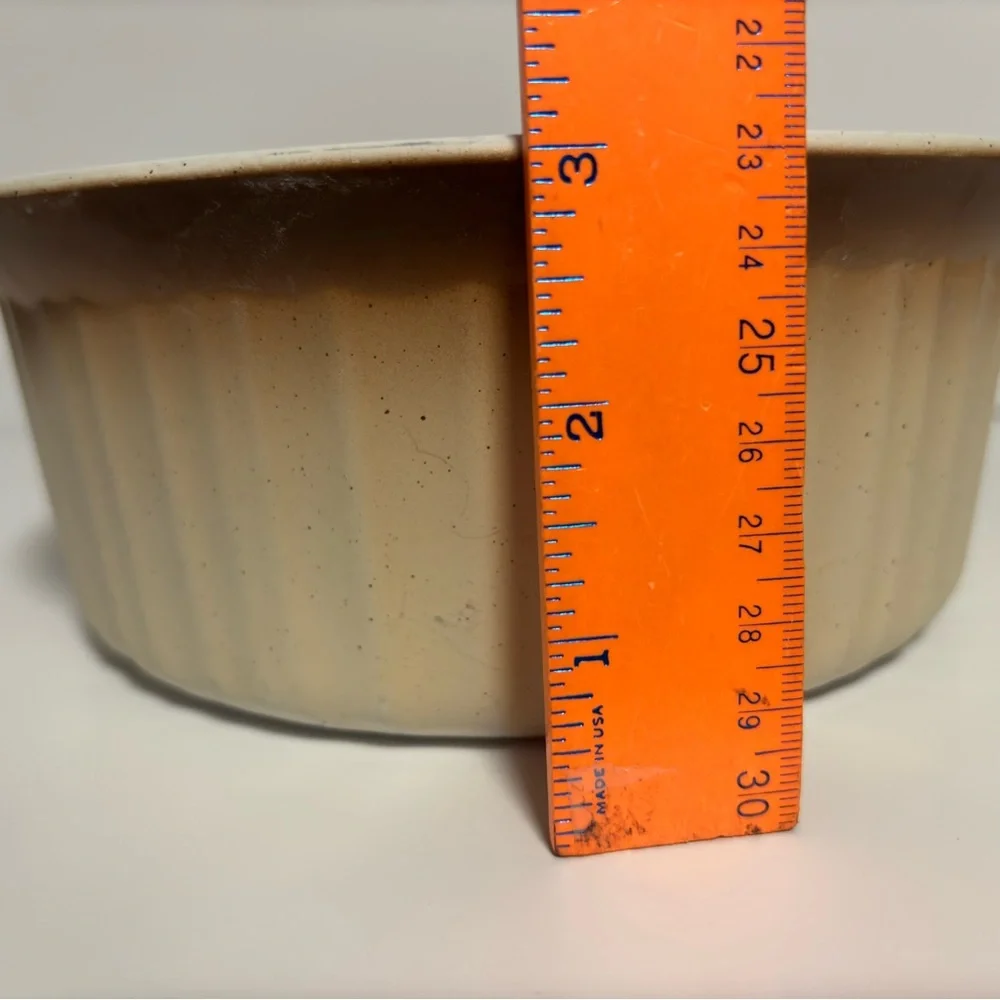 Vintage CorningWare French Bisque Round Fluted Casserole Soufflé Dish